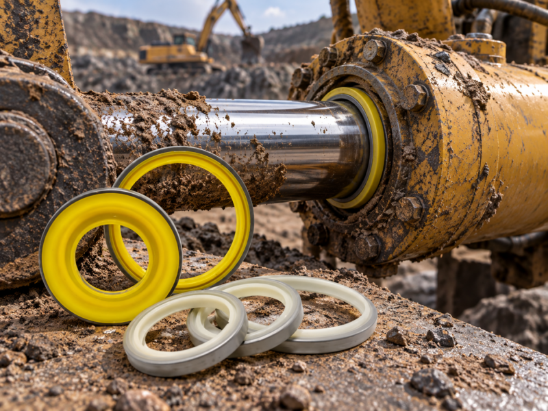 wiper seals for construction and mining cylinders protecting hydraulic equipment